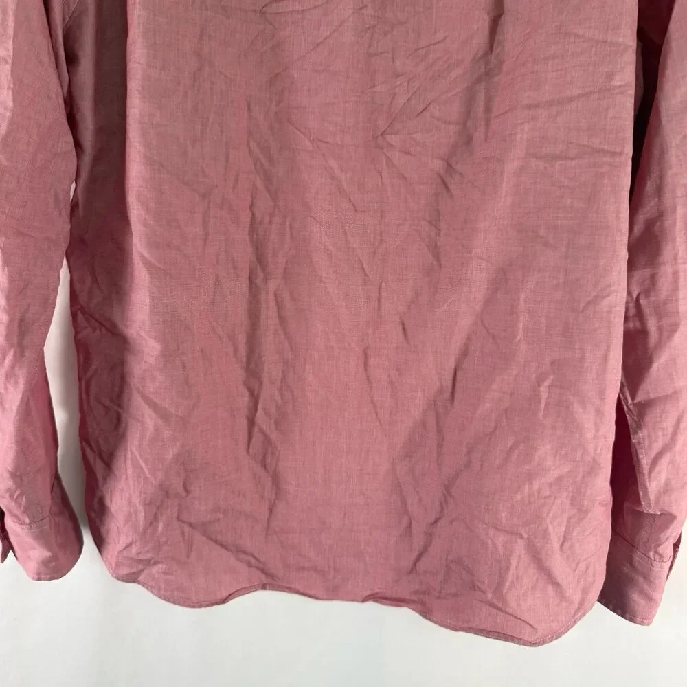 J. Crew 100's 2-PLY Yarns Dress Shirt Men's Large Red Long Sleeve Button Up